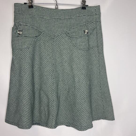 NECESSARY OBJECTS Vintage 90s Y2K Womens Size Large Skirt Geometric Green Blue - Picture 1 of 9
